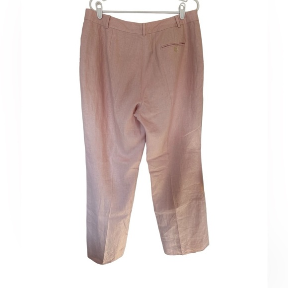 NWT Lauren Ralph Lauren 100% Linen Wide Leg Pants Size 16 Summer Preppy Casual - Picture 2 of 8